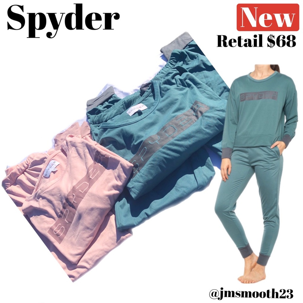 🆕 Spyder Supersoft Logo Fleece Crop Top & Joggers Set